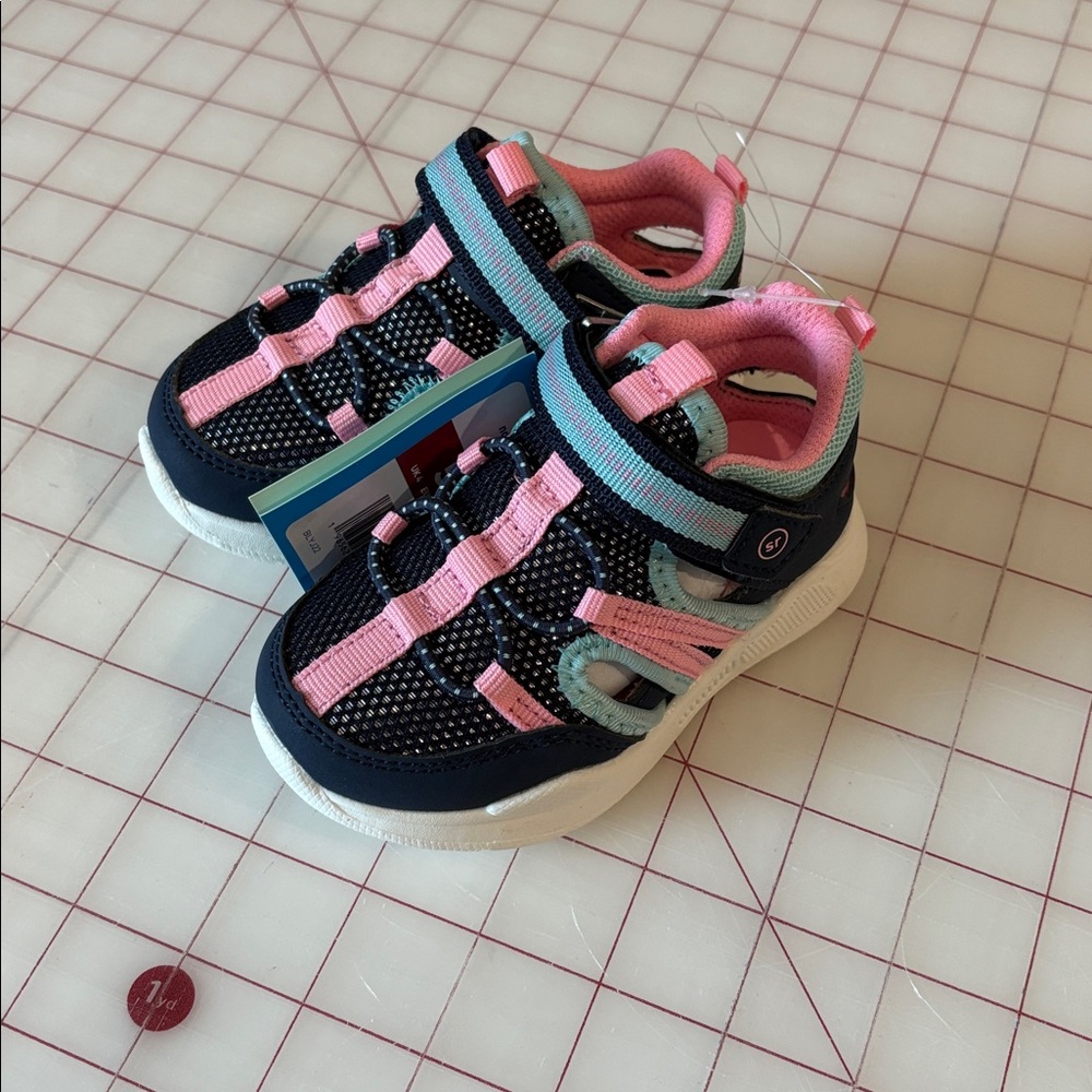 Stride Rite Navy and Pink Kids Sneakers Size 5 Brand New